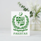 PAKISTAN - Emblem/Wappen/Fahne/Symbol Postkarte (Stehend Vorderseite)