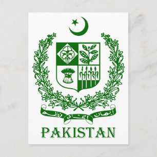 PAKISTAN - Emblem/Wappen/Fahne/Symbol Postkarte