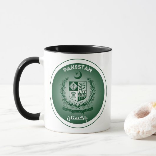 Pakistan-Erbe-Emblem Tasse (Mit Donut)
