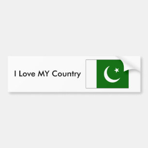 Pakistan Flag2 - PK-Liebe MEIN Land das MUSEUM Autoaufkleber