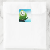 pakistan flag art.jpg quadratischer aufkleber (Tasche)