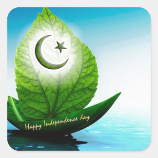 pakistan flag art.jpg quadratischer aufkleber