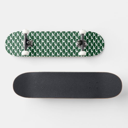 Pakistan Flag Farben Herz Muster pattern Patriotic Skateboard (Horizontal)