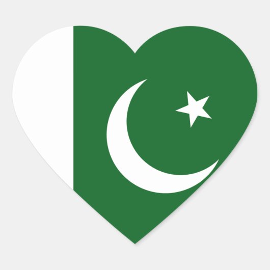 Pakistan Flag Heftsticker Herz-Aufkleber (Vorderseite)