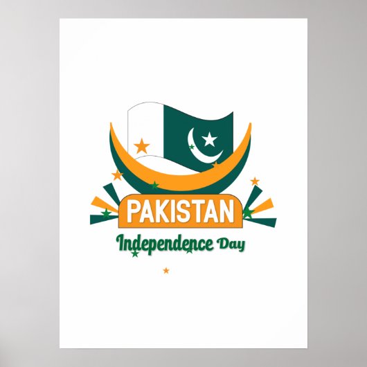 Pakistan Flag Pakistan Unabhängigkeitstag Poster (Vorne)