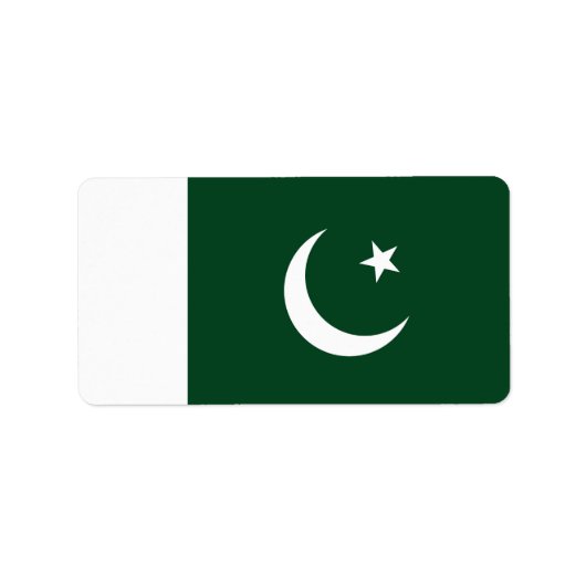 Pakistan-Flagge Adressaufkleber (Vorne)