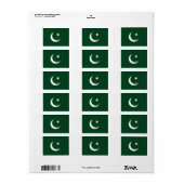 Pakistan-Flagge Adressaufkleber (Vorne)