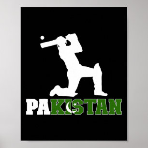 Pakistan-Flagge Cricket-Spieler Cricket-Fans Pakis Poster