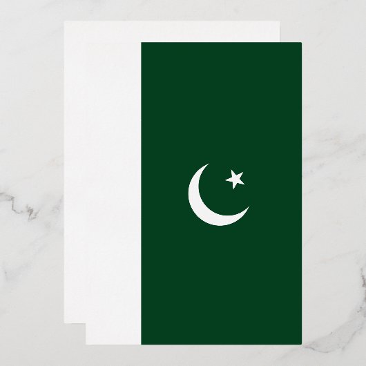 Pakistan-Flagge Folieneinladung (Vorderseite/Rückseite)
