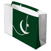 Pakistan-Flagge Große Geschenktüte (Rückseite Schrägansicht)