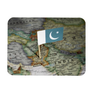 Pakistan-Flagge in der Karte Magnet