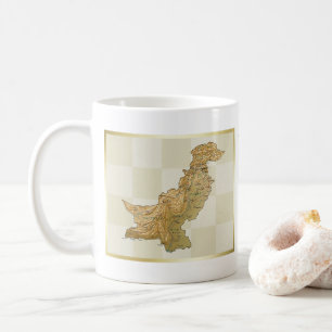 Pakistan-Flagge + Karten-Tasse Kaffeetasse