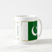 Pakistan-Flagge + Karten-Tasse Kaffeetasse (VorderseiteRechts)