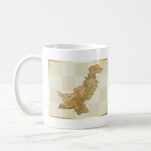 Pakistan-Flagge + Karten-Tasse Kaffeetasse (Links)