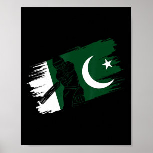 Pakistan-Flagge Pakistan Cricket-Fan Spieler Train Poster
