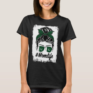 Pakistan Flagge Pakistanische Mama Messy Bun Mama T-Shirt