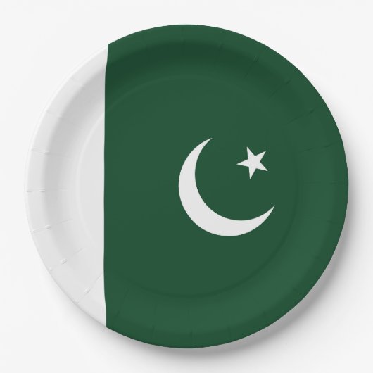 Pakistan-Flagge Pappteller (Vorderseite)