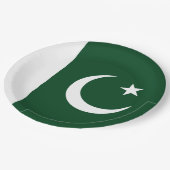 Pakistan-Flagge Pappteller (Schrägansicht)