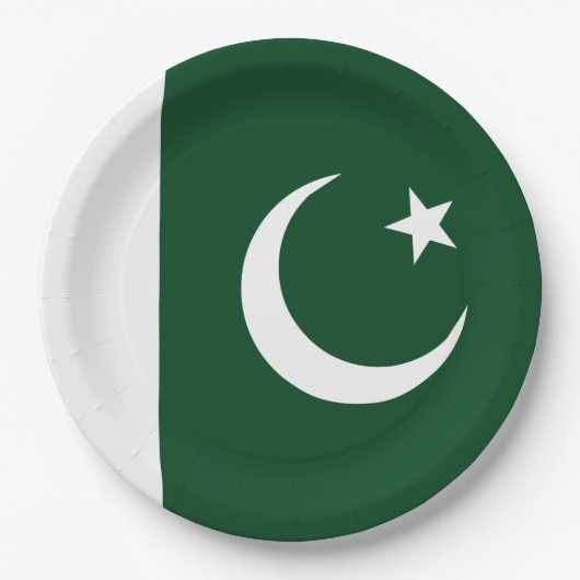 Pakistan-Flagge Pappteller (Vorderseite)