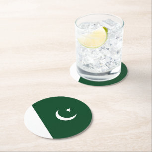 Pakistan-Flagge Runder Pappuntersetzer