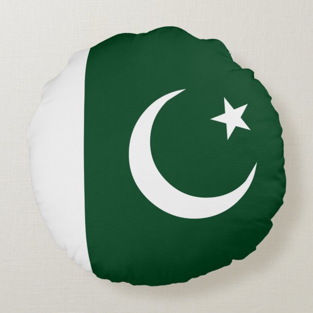 Pakistan-Flagge Rundes Kissen (Rückseite)