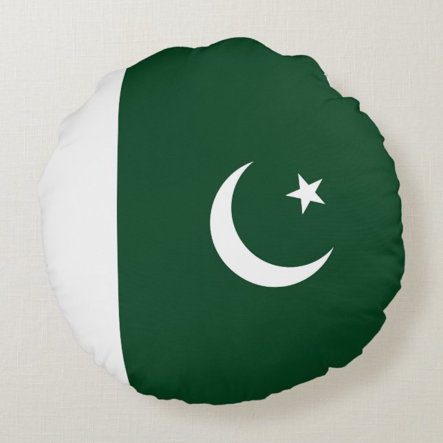 Pakistan-Flagge Rundes Kissen (Rückseite)