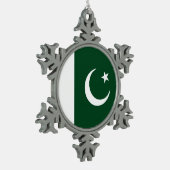 Pakistan-Flagge Schneeflocken Zinn-Ornament (Links)