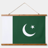 Pakistan-Flagge Wandteppich Mit Holzrahmen (Vorderseite 2)