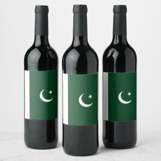 Pakistan-Flagge Weinetikett (Flaschen)
