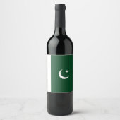 Pakistan-Flagge Weinetikett (Vorderseite)