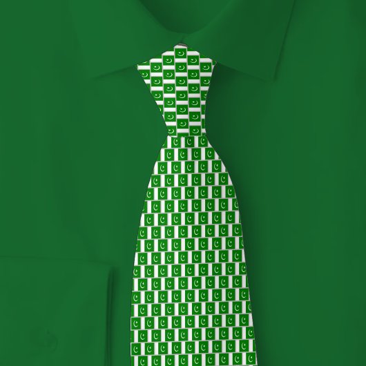 Pakistan-Flagge Ziegelmuster Krawatte