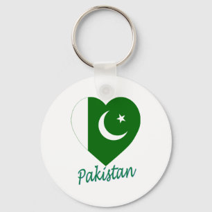 Pakistan-Flaggen-Herz Schlüsselanhänger