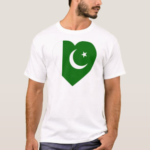 Pakistan-Flaggen-Herz T-Shirt