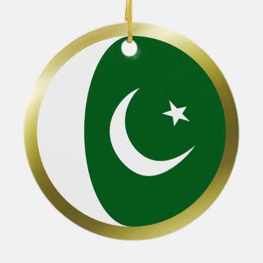 Pakistan-Flaggen-Verzierung Keramikornament (Hinten)