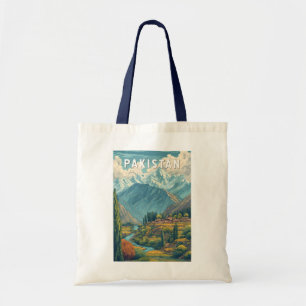 Pakistan Illustration Reise Kunst Vintage Tragetasche