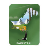 Pakistan illustrierte Reisekarte. Magnet (Vertikal)
