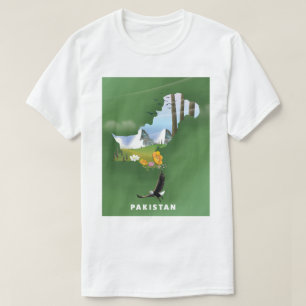 Pakistan illustrierte Reisekarte. T-Shirt