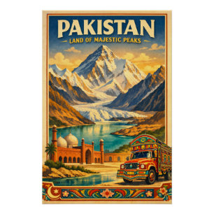 Pakistan in klassischer Retro-Reise 2026 Poster