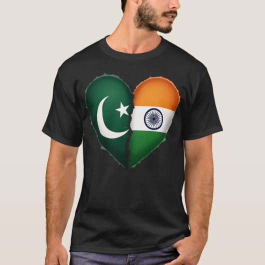 Pakistan - Indien Herz T-Shirt (Vorderseite)