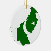 Pakistan-Karten-Flagge Keramikornament (Rechts)