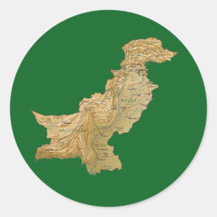 Pakistan-Kartenaufkleber Runder Aufkleber