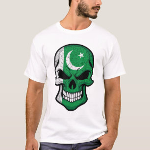 Pakistan lächelt Schädelflagge T-Shirt