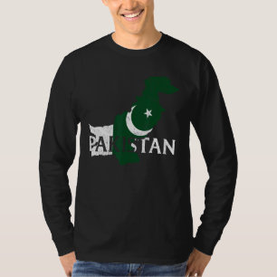 Pakistan Länderkarte Flagge Stolzer pakistanischer T-Shirt