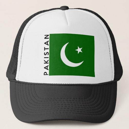 Pakistan-Landesflaggetextname Truckerkappe (Vorderseite)