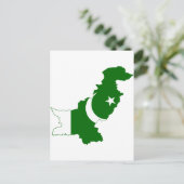 Pakistan Map Flag Postkarte (Stehend Vorderseite)