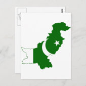 Pakistan Map Flag Postkarte (Vorne/Hinten)