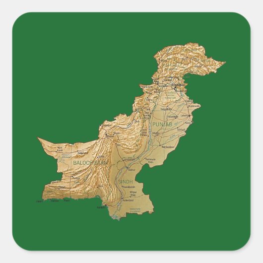 Pakistan Map Sticker (Vorderseite)
