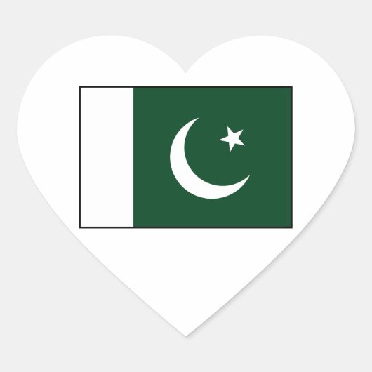 Pakistan - pakistanische Flagge Herz-Aufkleber (Vorderseite)