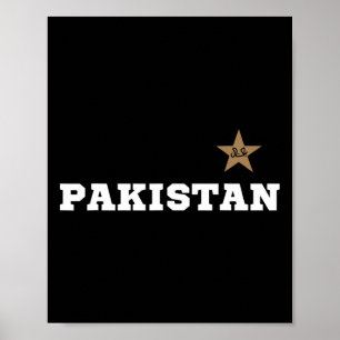Pakistan Pakistanische Flagge Stern Cricket Männer Poster