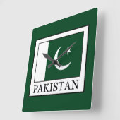 Pakistan Quadratische Wanduhr (Winkel)